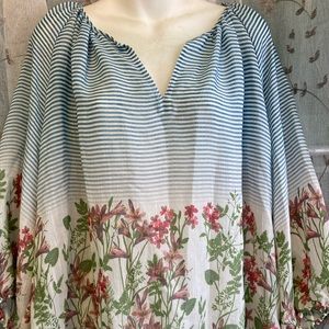 Zac & Rachel Peasant Top Shirt Blouse 2X 20/22